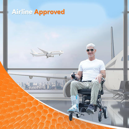 30Lbs Carbon Fiber Electric Wheelchair for Adults, 15 Miles Ultra Lightweight Foldable Motorized Wheelchair,Intelligent Travel Power Wheelchair, Portable Airline Approved,Black