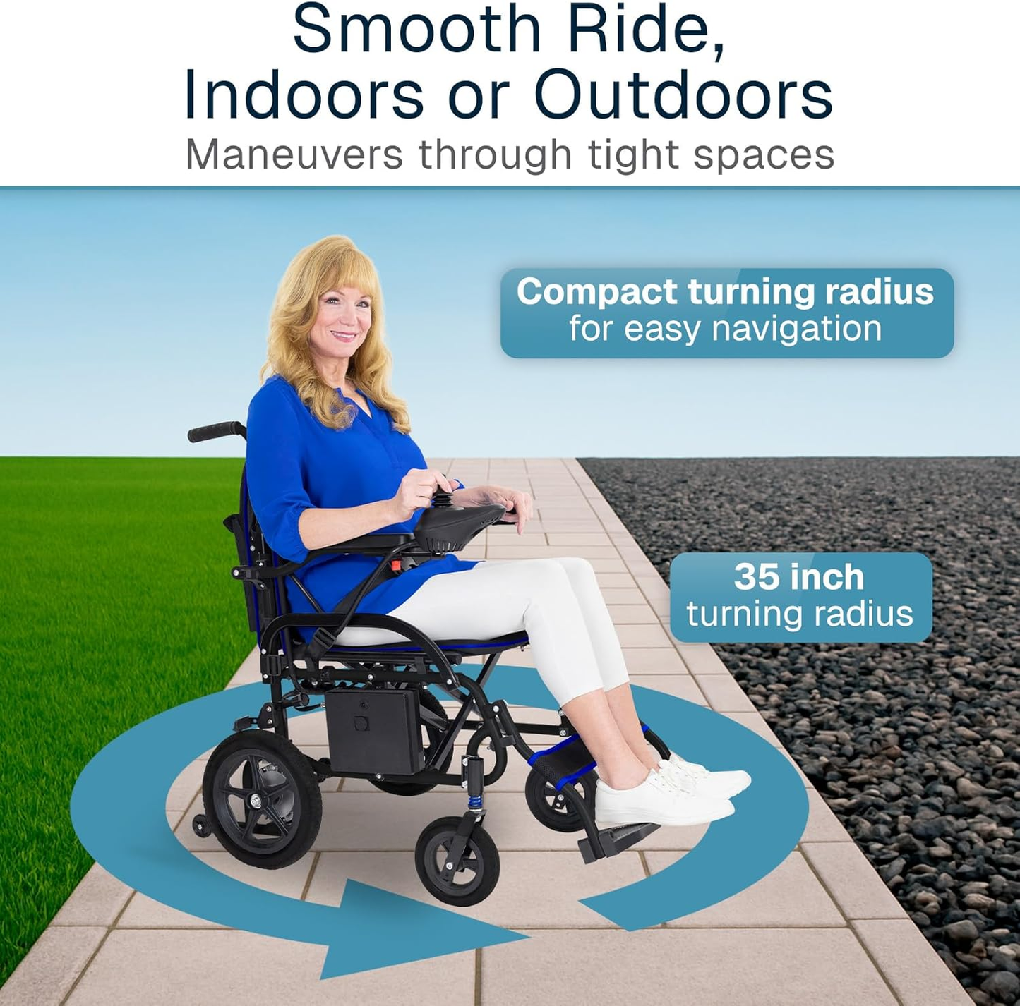 Lightweight Electric Wheelchair for Adults - Foldable Power Wheel Chair - Collapsible, Folding, Ultralight, Motorized, Light Weight Travel Senior Carbon Fiber Mobility Aid - Weighs 39 Lbs