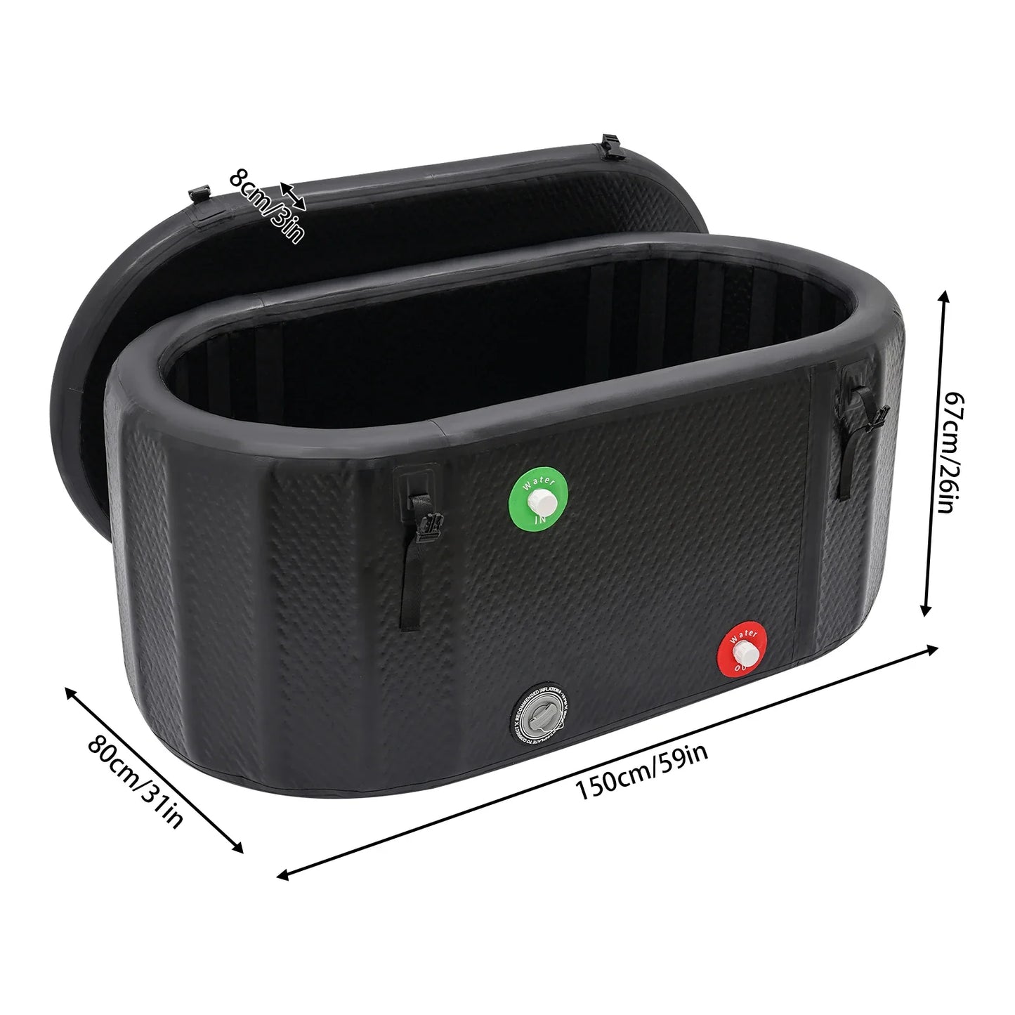 Inflatable Ice Bath 370L with Air Pump and Repair Kit
